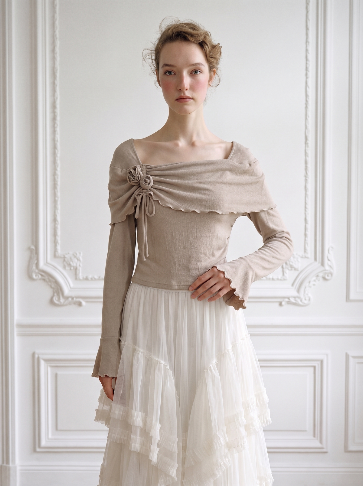 3D Rose Bell-Sleeve Tee