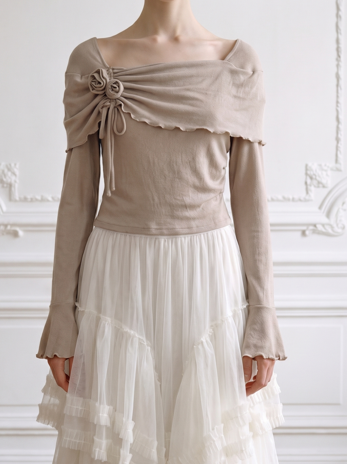 3D Rose Bell-Sleeve Tee