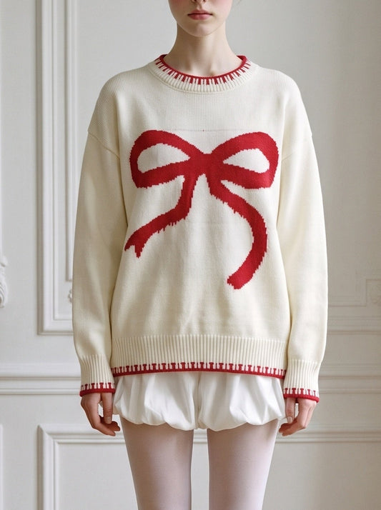Color-Block Bow Sweater