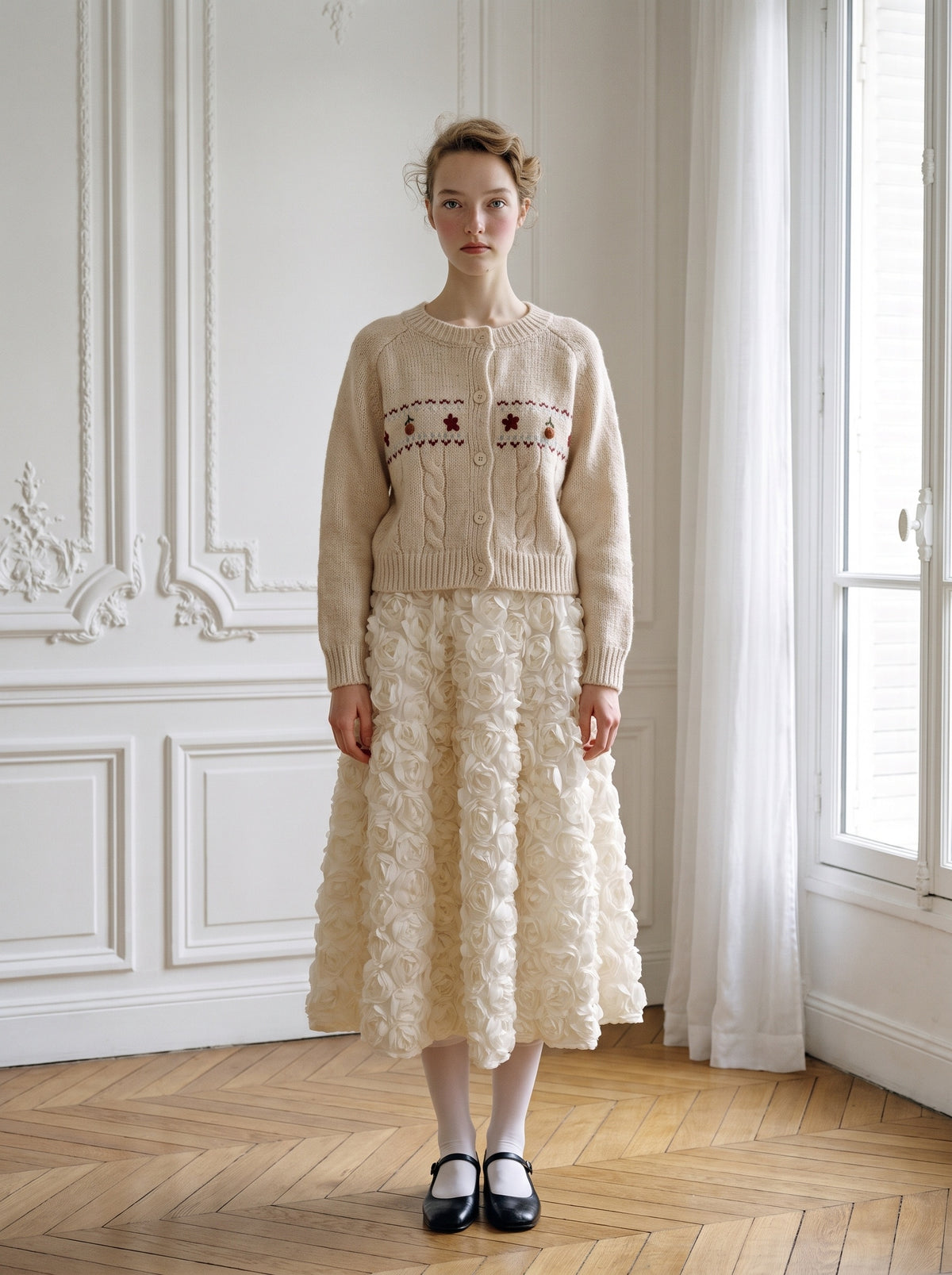 Embroidered Knit Cardigan