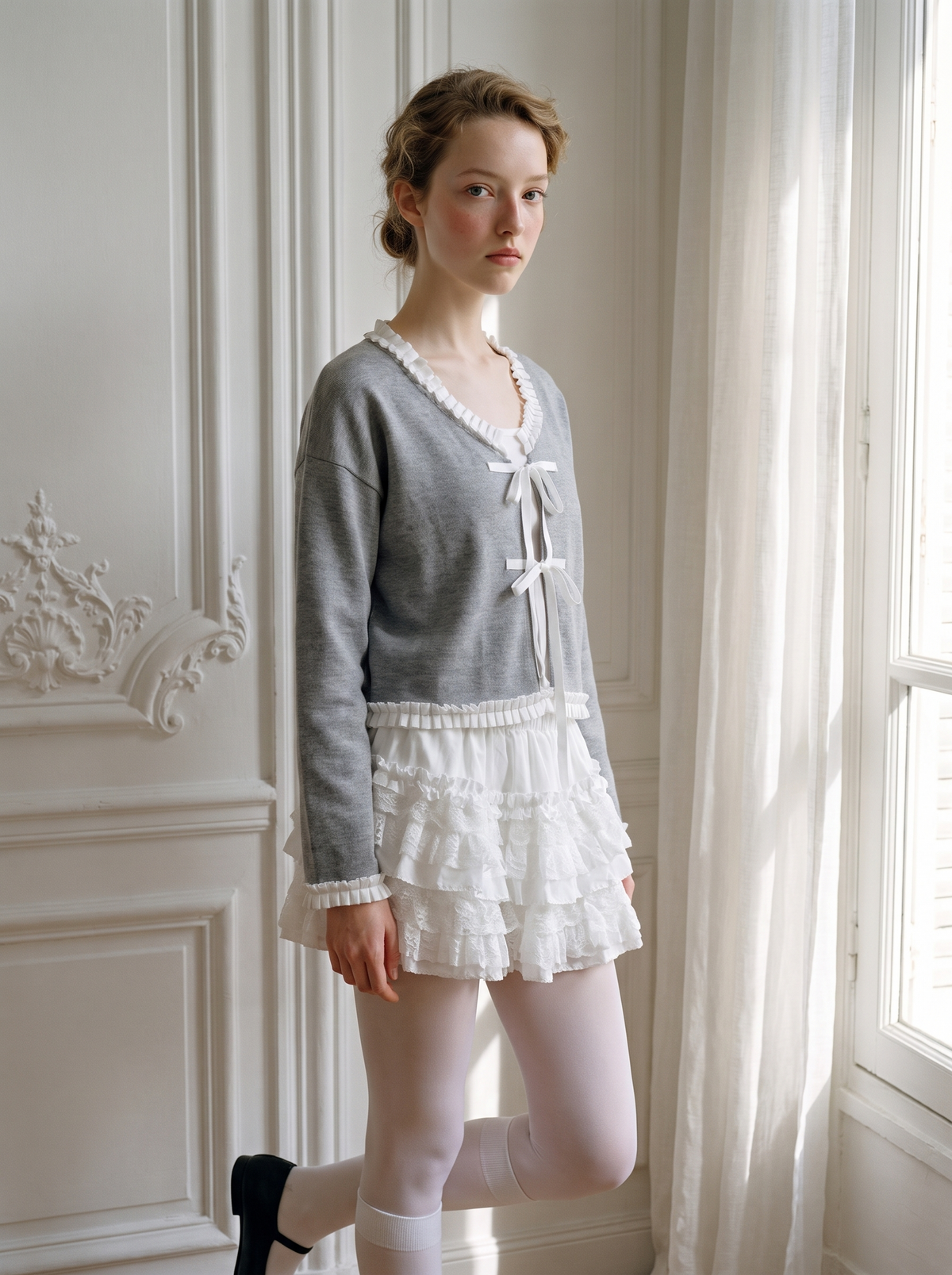 Tie-Front Lace Cardigan